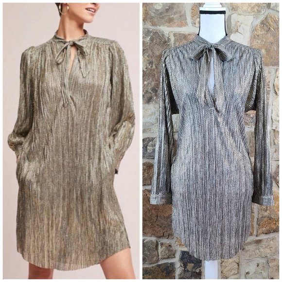 Anthropologie Dresses & Skirts - Sabina Musayev Eugene Metallic Tunic Dress S